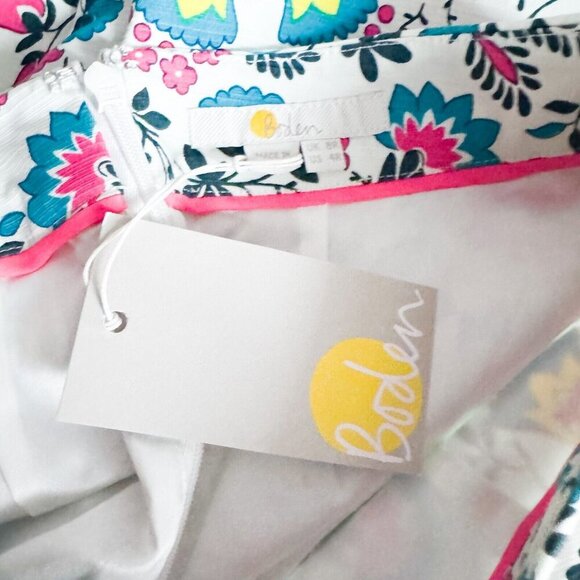 Boden Floral Teal Pink Pencil Skirt 4 - Picture 4 of 7